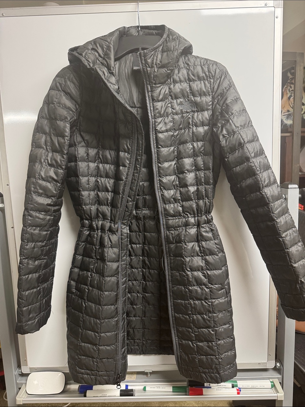 The North Face Women's Black Quilted Hooded Long Puffer
